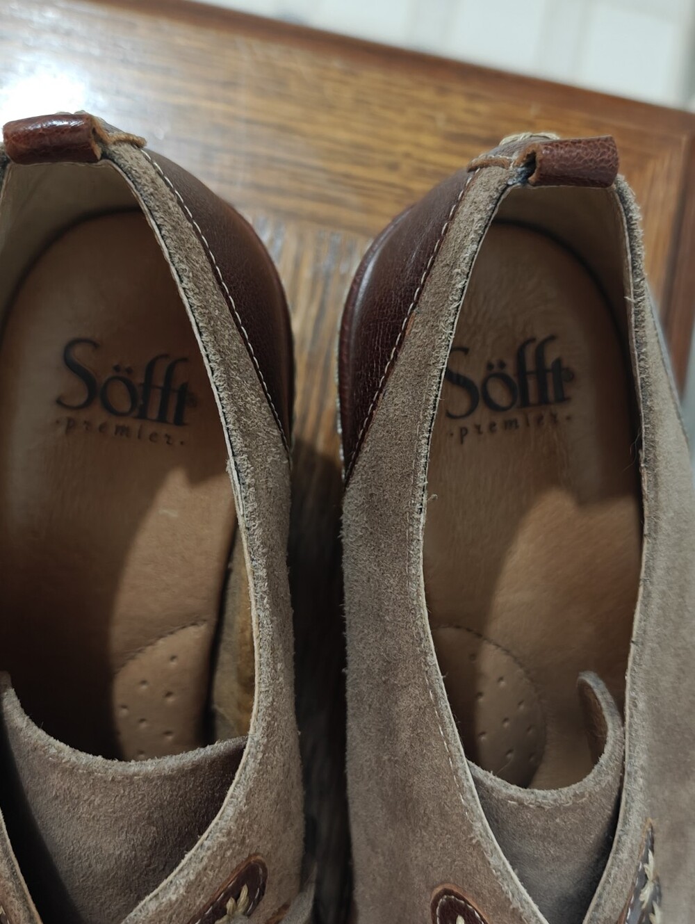 Sofft Camila Havana Wedge Bootie Size 9 Wide Lace Up Ankle Mini Boots Oxford - Picture 5 of 12